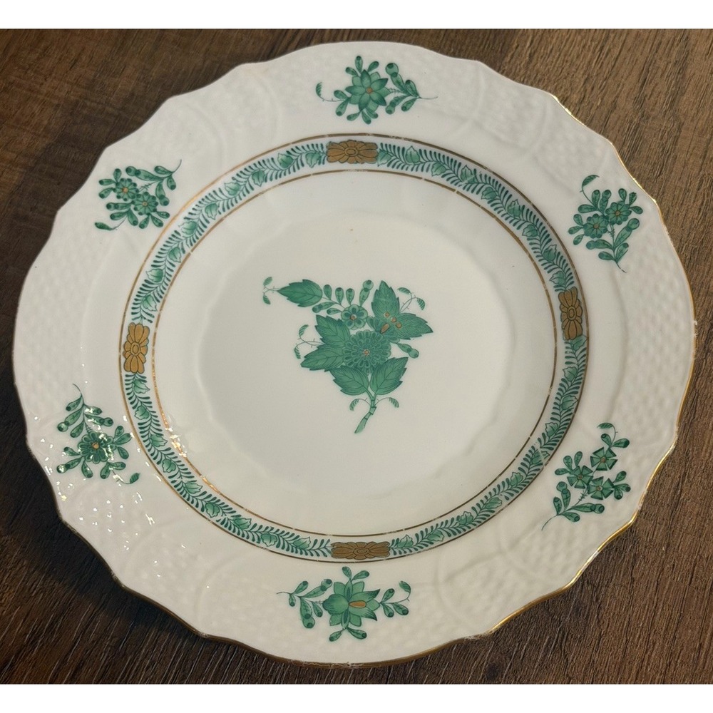 Herend Chinese Bouquet Green Salad Dessert Plate 7.5" 1515/AV Hungary